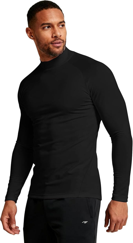 Mens Thermal Shirts Long Sleeve, Athletic Mock Neck Outdoor Midweight Top Slim Fit Moisture Wicking Warm Undershirt