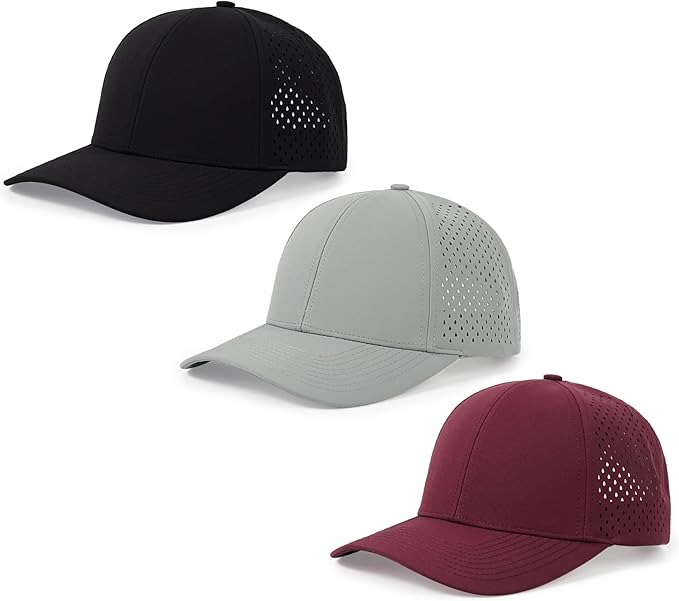 Quick Dry Baseball Cap Curved Brim Snapback Hat Laser Cut Mesh Ball Cap Golf Ball Cap for Men Women