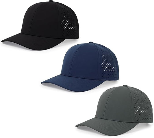 Quick Dry Baseball Cap Curved Brim Snapback Hat Laser Cut Mesh Ball Cap Golf Ball Cap for Men Women