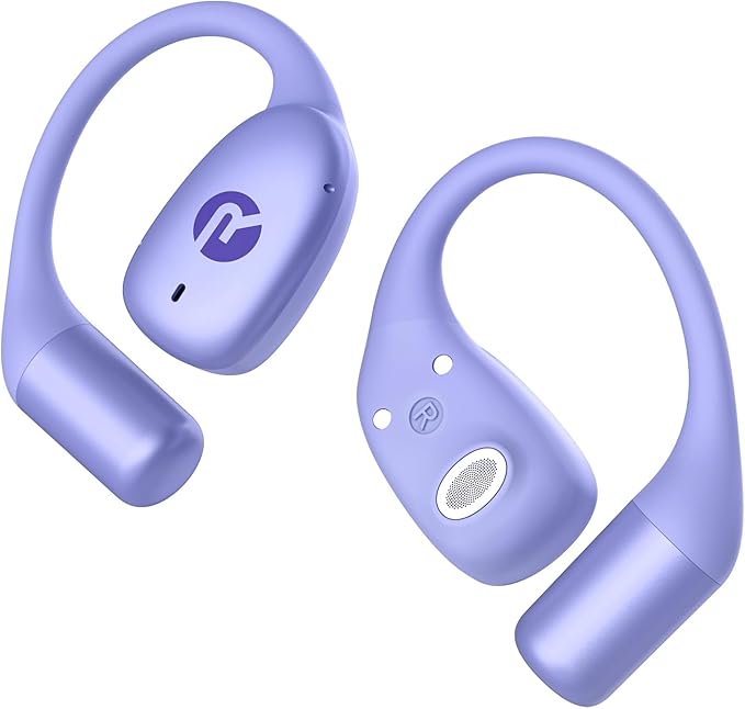 Raycon Essential Open Earbuds โ True Wireless Open Ear Bluetooth 6.0 Headphones, Ultra-Lightweight, Comfort Hook Design, IPX4 Water Resistant, 36 Hours of Battery Life (Purple)