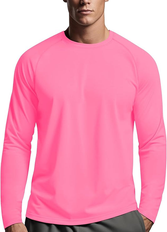 Zengjo Mens Long Sleeve Workout Shirts Moisture Wicking Running Athletic Sport Performance T-Shirt Lightweight SPF Sun Shirt
