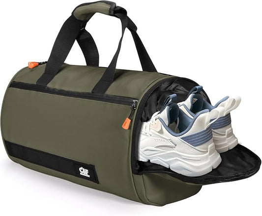 C&F BOGMOST Small Travel Duffel Bag,Compact Sports Small Gym Bag with Shoes Compartment,Lightweight Duffel Bag for Men & Women,Personal Item Travel Bag Weekender Bags for Travel Sports Gym -Dark Gray