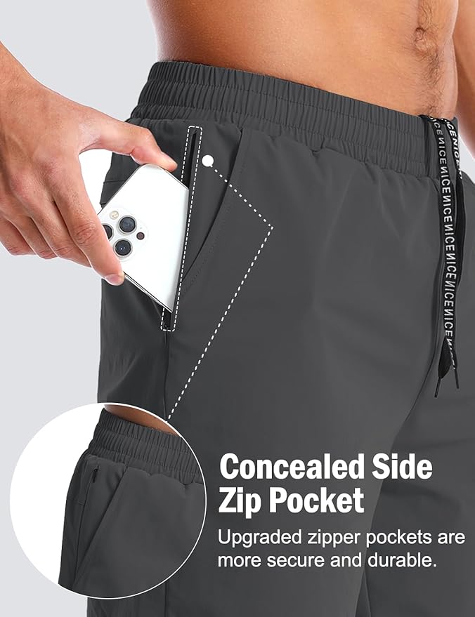 Aolesy Men's 5''/7'' Running Shorts Quick Dry Workout Gym Shorts with Pockets, Tennis Training Athletic(Linerless & Liner)