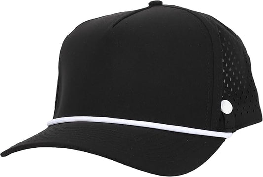 ANKOR Performance Golf Rope Hat - UPF 50 Water Resistant Lightweight Thermoflex Snapback, Men’s Hat Golf Tee Design Holder
