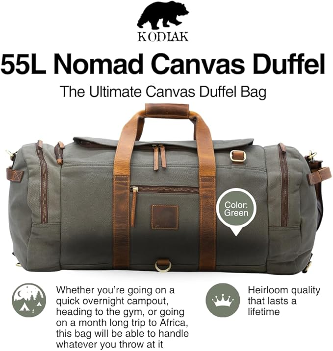 55L Nomad Canvas Duffel (Green)