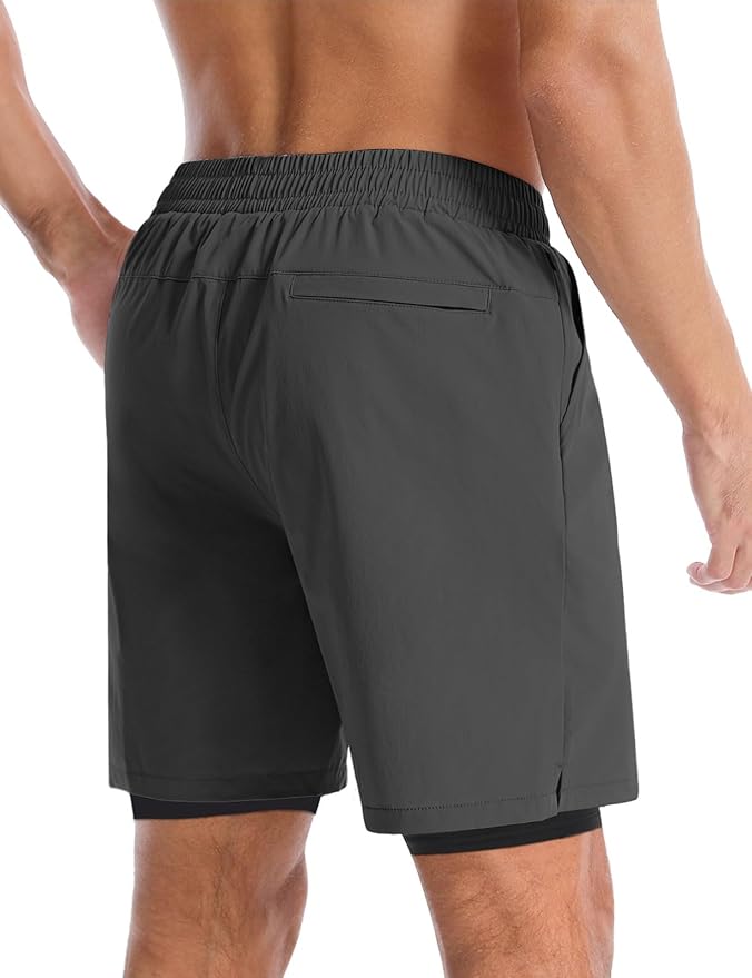 Aolesy Men's 5''/7'' Running Shorts Quick Dry Workout Gym Shorts with Pockets, Tennis Training Athletic(Linerless & Liner)