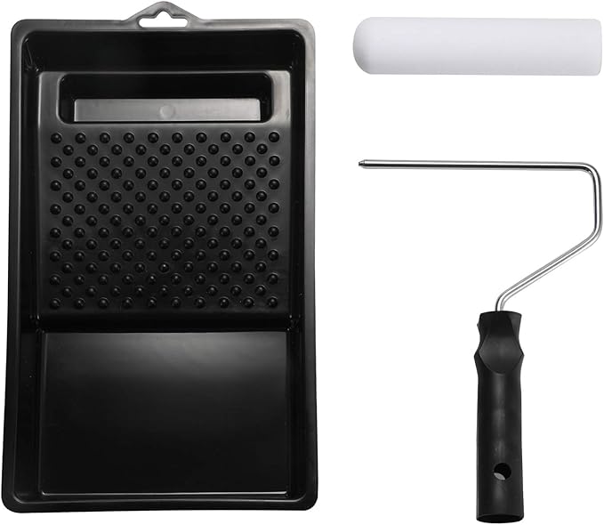 Foam Paint Roller Set with 6-Inch High-Density Foam Mini Roller Cover Refills, Roller Frame and Tray, Bathtub Refinishing Roller Kit, Wall Tile Paint Roller, Pack of 8