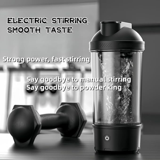 Electric Protein Shaker Bottle Automatic Stirring Mug Tritan Materia Cup Sports Health Cup Waterproof Rechargeable Cup (Green)