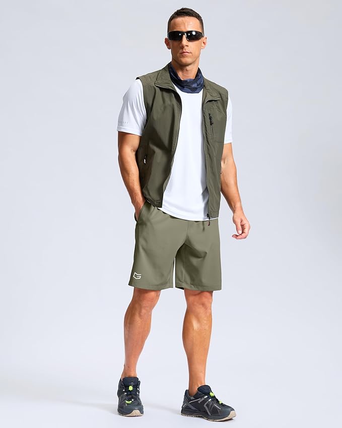 G Gradual Men's Athletic Running Shorts with Zipper Pockets Quick Dry 7"/ 5"/ 9" Workout Gym Shorts for Basketball Hiking