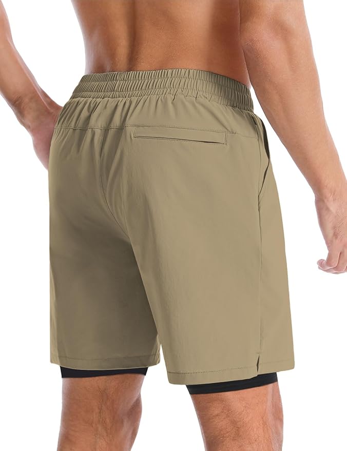 Aolesy Men's 5''/7'' Running Shorts Quick Dry Workout Gym Shorts with Pockets, Tennis Training Athletic(Linerless & Liner)