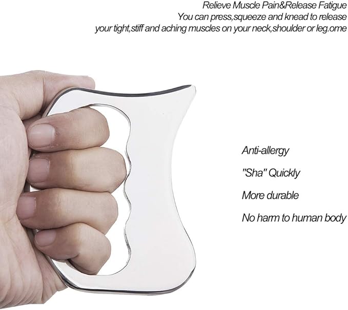 FeelFree Sport Stainless Steel Gua Sha Tools-Massage Scraping Tool for Soft Tissue Mobilization,Physical Therapy for Back, Legs, Arms
