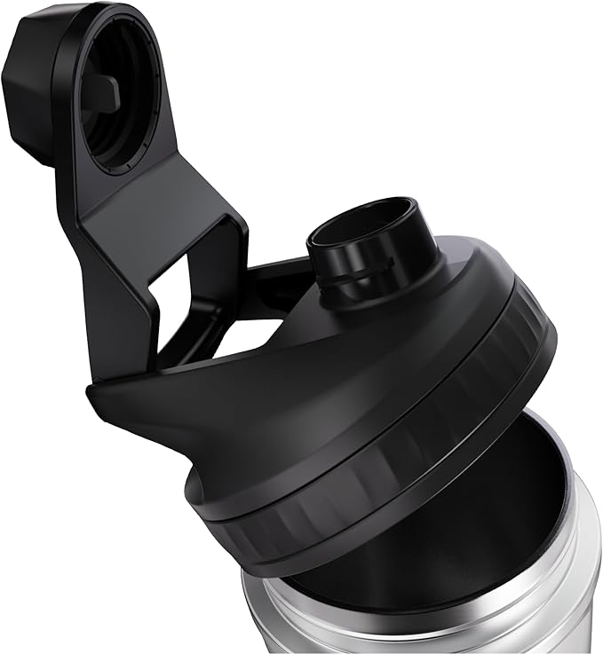 VOLTRX ChillMix Shaker Bottle Insulated Stainless Steel - USB C Rechargeable Electric Protein Shake Mixer, Shaker Cups for Protein Shakes and Meal Replacement, Ice White, 16 oz