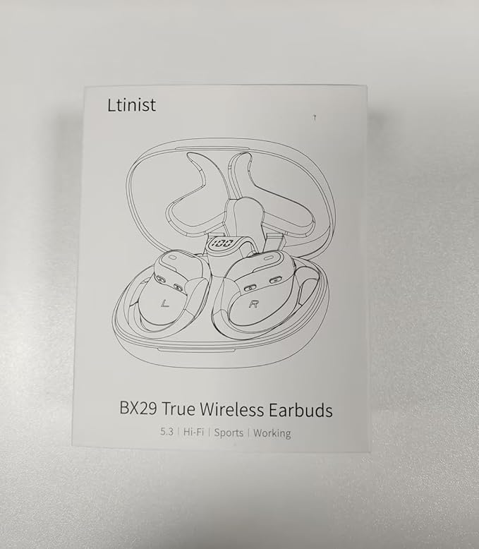 Wireless Earbud Bluetooth 5.4 Headphones 75Hrs Playtime, 2025 Bluetooth Earbuds Deep Bass Noise Cancelling Mic, Over Ear Bud with Sport Earhooks, IP7 Waterproof Earphones Button Control, USB-C White