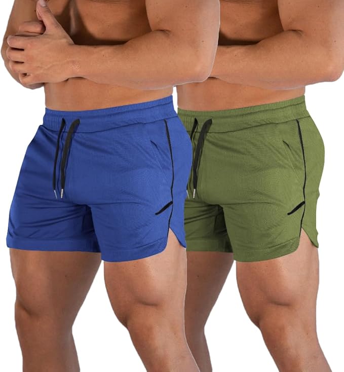 FLYFIREFLY Men's Gym Workout Shorts Running Lightweight Athletic Short Pants Bodybuilding Training