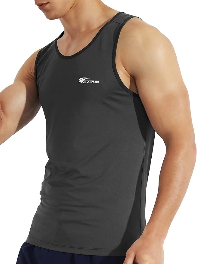 EZRUN Men's Quick Dry Sport Tank Top for Bodybuilding Gym Athletic Jogging Running,Fitness Training Workout Sleeveless Shirts