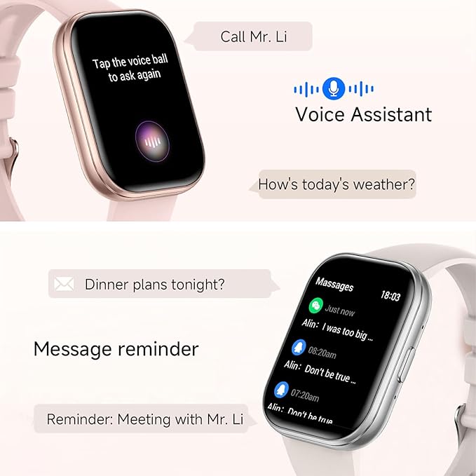 Yihou Smart Watches for Women with Heart Rate Monitor Sleep Monitoring Fitness Tracker for Women Pedometer Calorie Distance Fitness Watch Flashlight for Android iOS Gold Pink