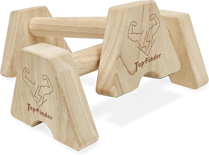 Wooden Parallettes, Push Up Bar Calisthenics Press Up Handles L Sit Bars Handstand Blocks Gymnastics Equipment