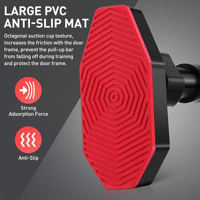 1PCS Pull Up Bar: Strength Training Chin up Bar without Screws - Adjustable 25.6-39.37 Width Locking Mechanism Pull-up Bar for Doorway - Max Load 440lbs, Non-slip