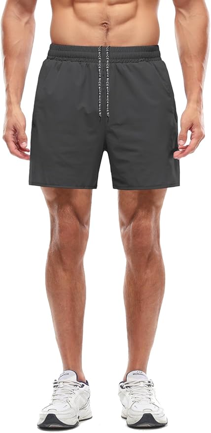 Aolesy Men's 5''/7'' Running Shorts Quick Dry Workout Gym Shorts with Pockets, Tennis Training Athletic(Linerless & Liner)