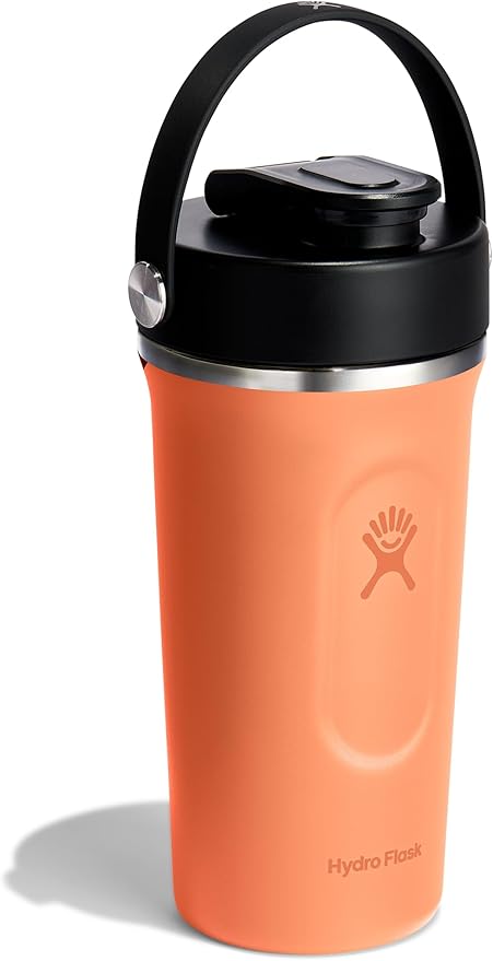 Hydro Flask Shaker Bottle – Insulated Stainless Steel Gym Bottle for Pre Workout & Protein 24 Oz Nectar Orange