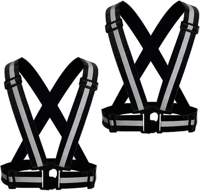 Reflective Running Vest 2-10 Pack, High Visibility Reflective Gear Night Cycling Safety Vest Strap for Men Women Kids