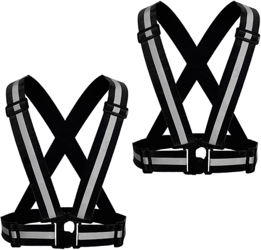 Reflective Running Vest 2-10 Pack, High Visibility Reflective Gear Night Cycling Safety Vest Strap for Men Women Kids