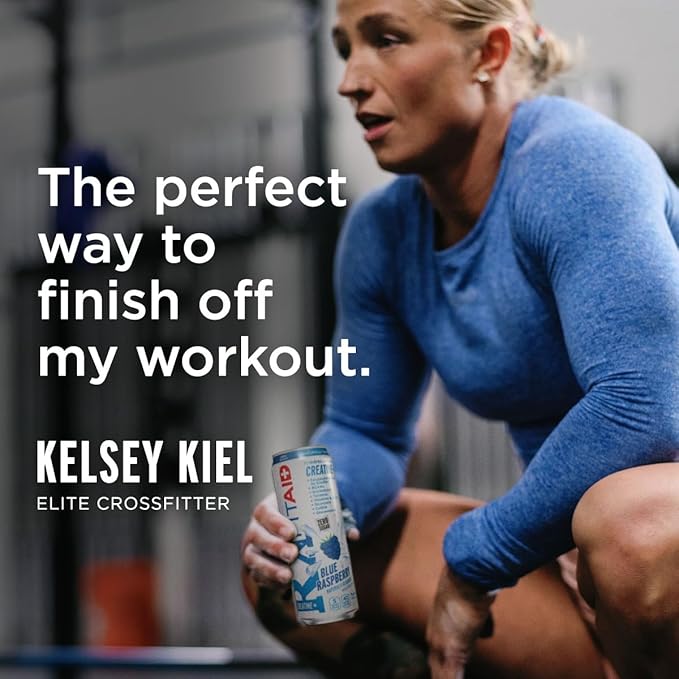 FITAID RX Zero Sugar, Encapsulated Creatine, Workout Recovery Drink, All-In-One Blend, BCAAs, Glucosamine, Turmeric, B-Complex, Electrolytes, Blue Raspberry, 12 Fl Oz (Pack of 24)