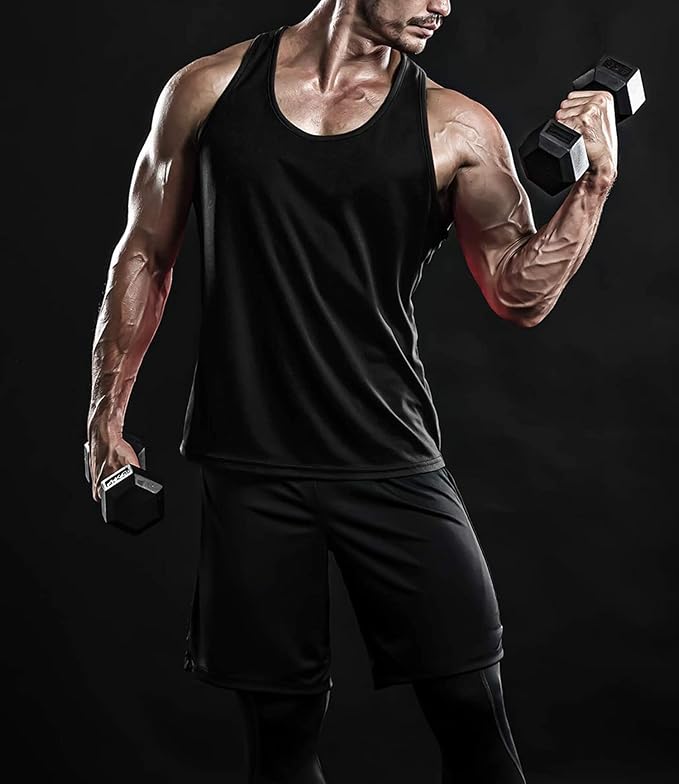 Boyzn Men's 1, 3 or 5 Pack Y-Back Workout Tank Tops, Athletic Muscle Gym Tank Tops, Fitness Bodybuilding Sleeveless T-Shirts