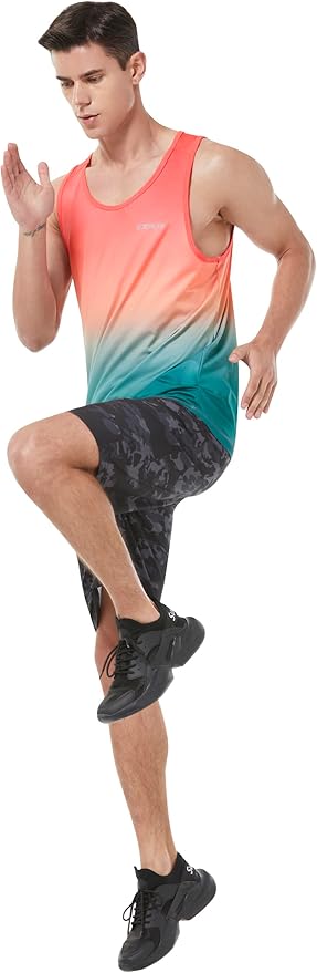 EZRUN Men's Quick Dry Sport Tank Top for Bodybuilding Gym Athletic Jogging Running,Fitness Training Workout Sleeveless Shirts