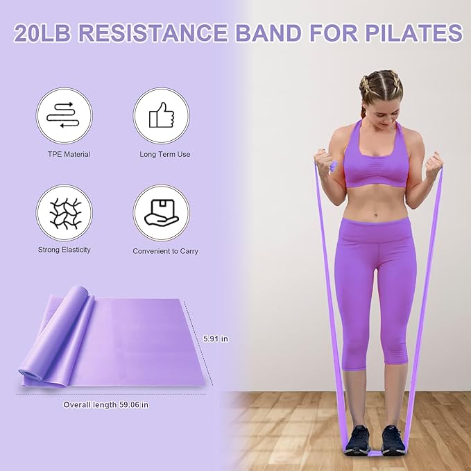 Pilates Equipment Kit for Home Workout, Pilates Ring and Ball Set with Adjustable Ankle Wrist Weights, Resistance Bands, Tape Measure, Bag, Pilates Essentials Accessories for Women Yoga
