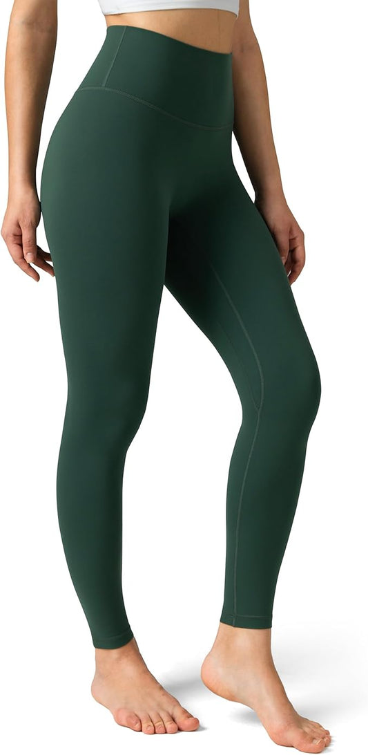 Colorfulkoala Dreamlux No Front Seam Leggings for Women 25"/28" Inseam, Seamless High Waisted Buttery Soft Yoga Pants