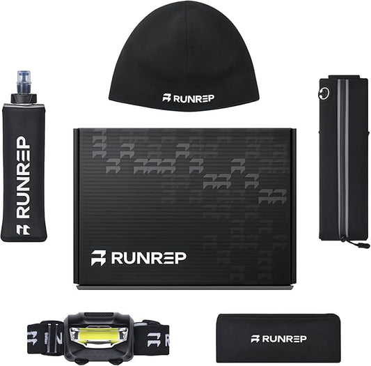 Running Gift Box for Runners, Running Gifts for Men and Women with Running Head Torch, Water Bottle, Waist Bag, Headband, Cap, Running Accessories for Hiking Jogging Marathons