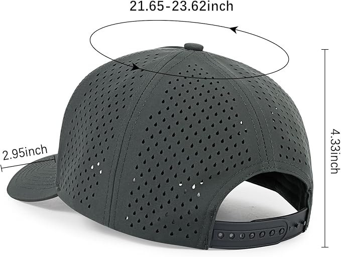 Quick Dry Baseball Cap Curved Brim Snapback Hat Laser Cut Mesh Ball Cap Golf Ball Cap for Men Women