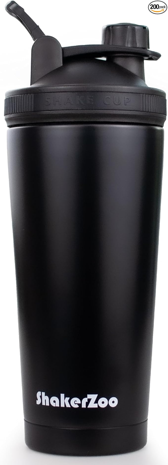 ShakerZoo-1 Pack-Protein Shaker bottles for Protein Mixes, Insulated Stainless Steel Shaker cup (Black)