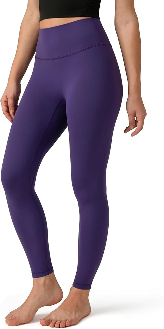 Colorfulkoala Dreamlux No Front Seam Leggings for Women 25"/28" Inseam, Seamless High Waisted Buttery Soft Yoga Pants