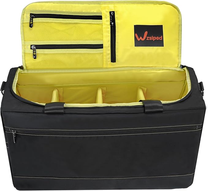 Sneaker Duffel Travel Bag, Waterproof Sneaker Duffle Bags Shoe Bags for Travel, Basketball Sports Gym bag with 3 Adjustable Dividers, & Shoulder Strap, Yellow