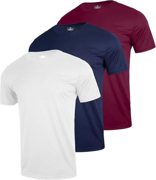 3 & 5 Pack Shirts for Men Moisture Wicking Workout Performance Dry Fit Mesh Gym Athletic Running T-Shirt