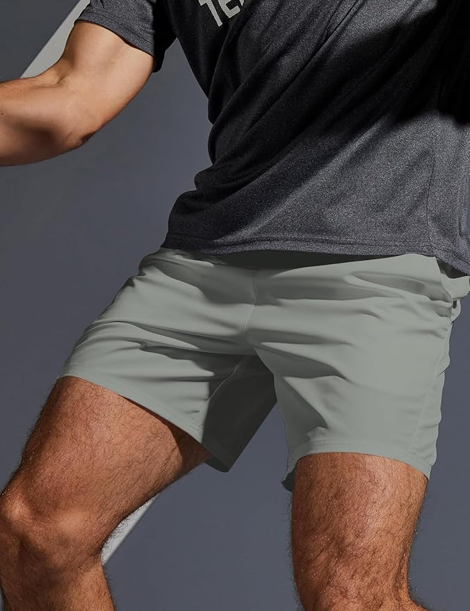 Aolesy Men's 5''/7'' Running Shorts Quick Dry Workout Gym Shorts with Pockets, Tennis Training Athletic(Linerless & Liner)