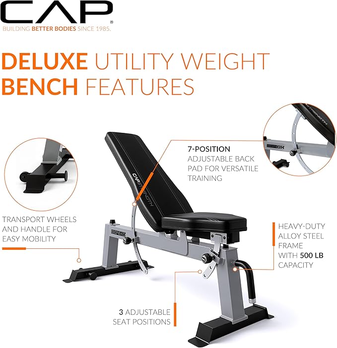 CAP Barbell Deluxe Utility Weight Bench Color Series