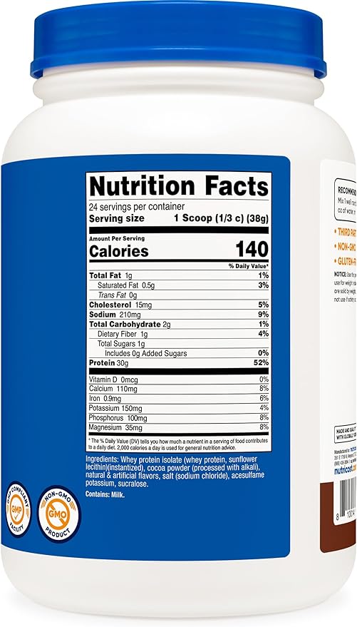 Nutricost Whey Protein Isolate (Milk Chocolate) 2LBS