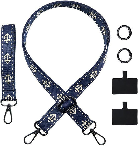 Adjustable 1" Width Phone Crossbody Lanyard and Wristlet Strap - Gift For The Lover In Your Life