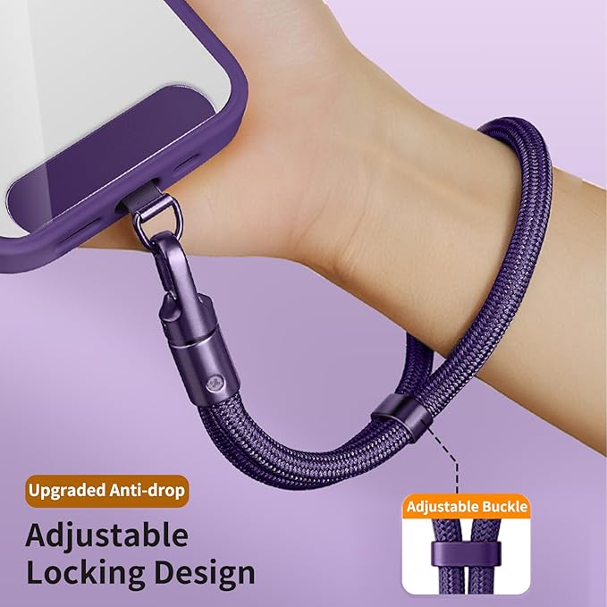 Anti Theft Phone Wrist Strap With 2 Metal Tether Tabs,Adjustable Wristlet & Hand Cell Phone Lanyard for Women and Men