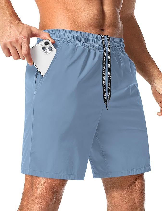 Aolesy Men's 5''/7'' Running Shorts Quick Dry Workout Gym Shorts with Pockets, Tennis Training Athletic(Linerless & Liner)