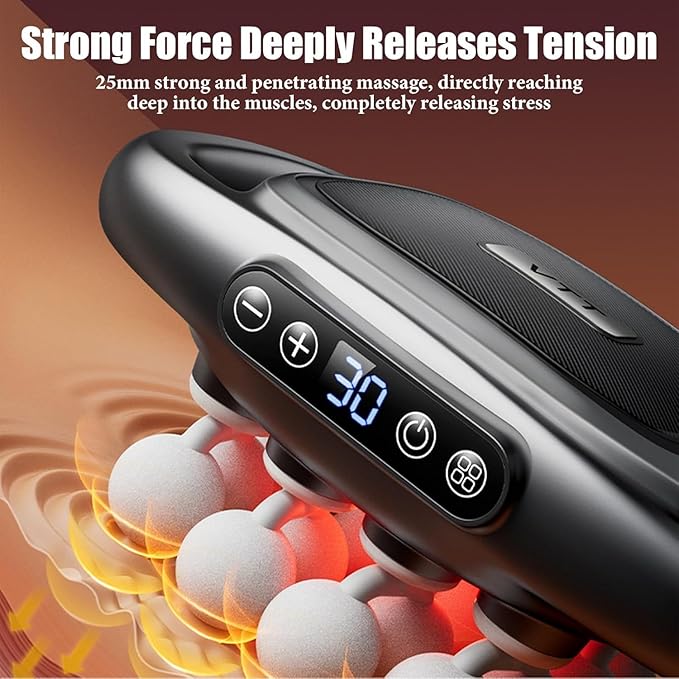 Zevessa Massager - Relief Wave Pro 3, 2026 Upgrade Reliefwave Massager, Electric 16 Head Massage Gun Deep Tissue, 30 Intensity Levels & 3 Smart Modes, for Legs,Back,Waist Pain Relief (White-16 Head)