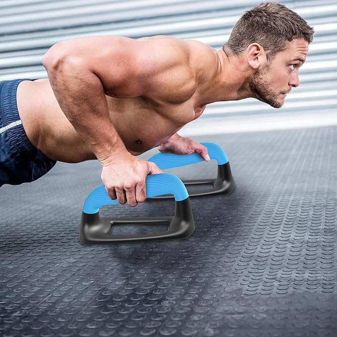 Kipika Push Up Bars, Pushup Stands With Thickened Soft Plastic Handle, Stable and Non-Slip Base, Pushup Handles Perfect for Floor Strength Training