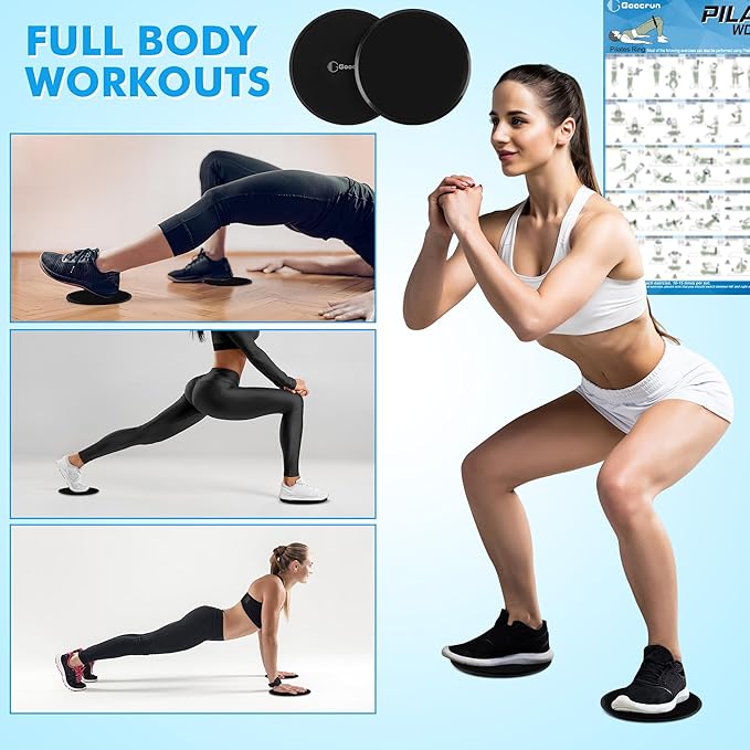 Pilates Ring Set with Resistance Bands Set, Pilates Ball, Sliding Disks β Workout Equipment Home Gym Includes Complete Fitness Poster