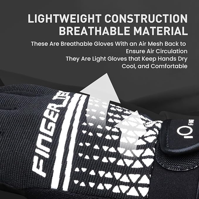 Full Finger Workout Gloves Weight Lifting Touchscreen for Men Women with Padding, Full Hand Gym Exercise Gloves Male Female, Non Slip Fitness Gloves Extra Grip for Cycling Climbing Hiking