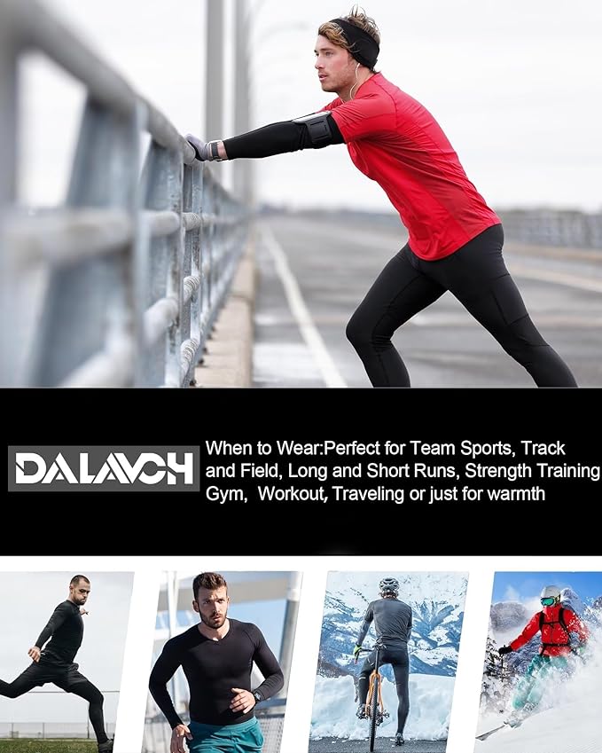 Dalavch 4/5 Pack Thermal Compression Shirts for Men Long Sleeve Running Gear Undershirt Base Layer for Winter Cold Weather