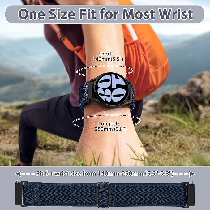 Quick Release Watch Band - Choice of Width -18mm 19mm 20mm 22mm 24mm Watch Bands, Solo Loop Adjustable Elastic Nylon Watch Straps Replacement Wristband for Men Women