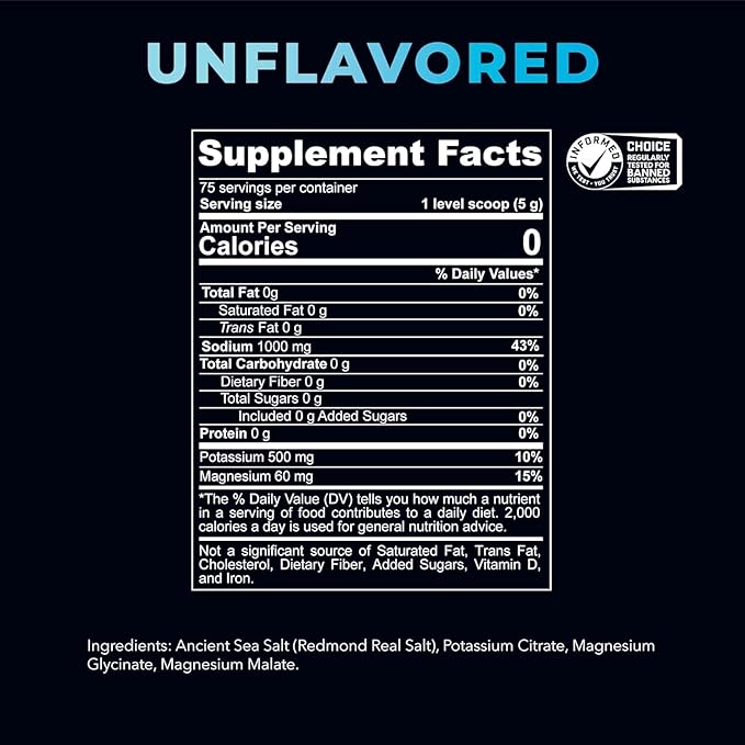 REDMOND Re-Lyte Hydration Electrolyte Powder Mix (Unflavored)